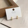 Mucci plata S925 oro con diamantes pendientes estilo tarjeta moda orillos mujer simple y versátil tendencia accesorios details Picture